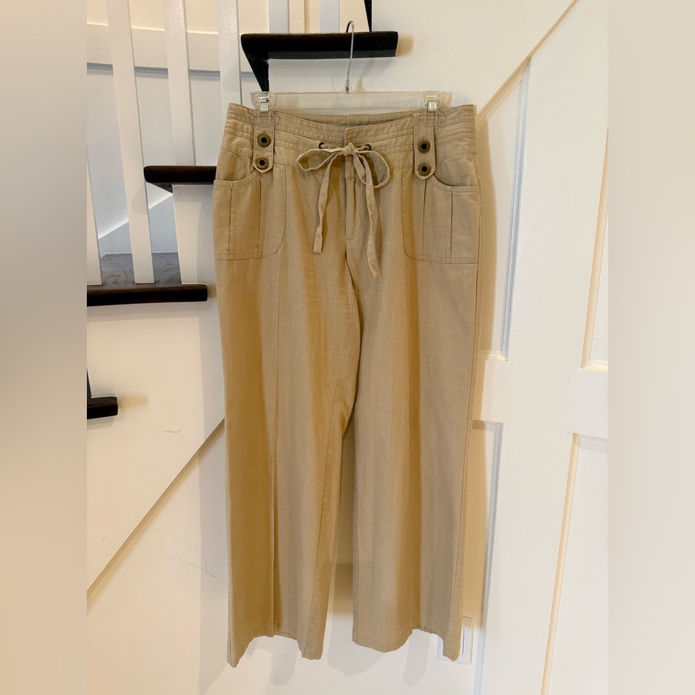 Bandolino Cargo-Style Linen Trousers Size 6